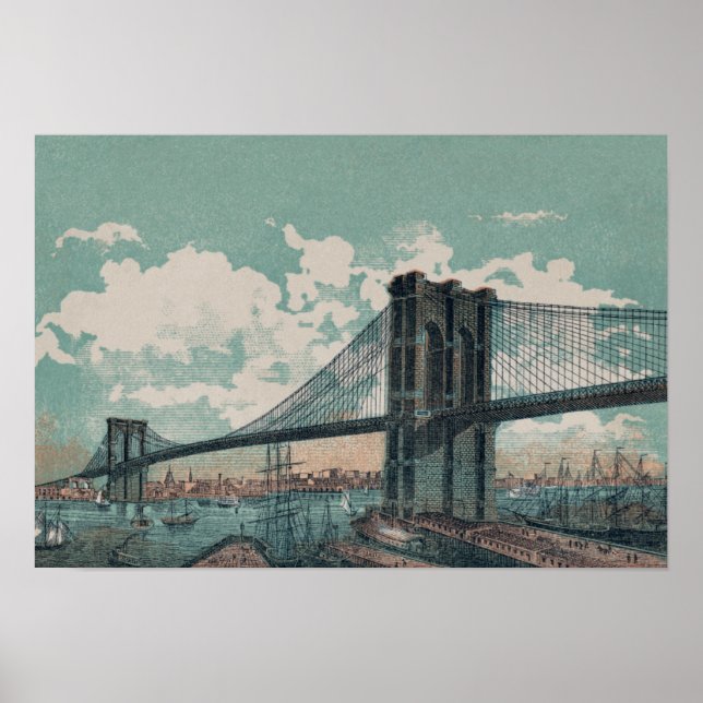 Brooklyn Bridge Poster utskrift (Framsidan)