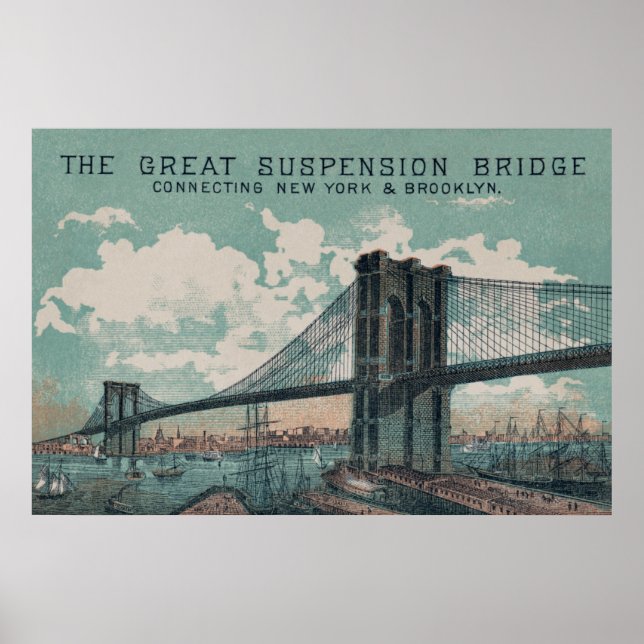 Brooklyn Bridge Poster utskrift (Framsidan)