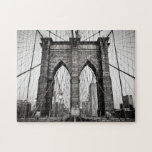 Brooklyn Bridge Puzzle Pussel<br><div class="desc">Iconic Brooklyn Bridge Black and white foto,  NYC.</div>