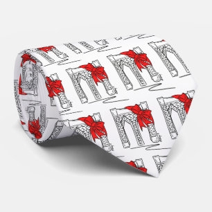 Brooklyn Bridge Red Bow NYC New York-jul Slips