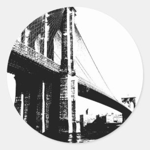 Brooklyn Bridge Runt Klistermärke