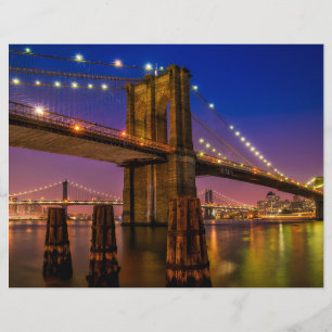 Brooklyn Bridge Scenia Nght View Scrapbook Papper