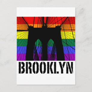 Brooklyn Bridge silhouette pride 2 Vykort