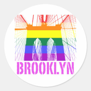 Brooklyn Bridge silhouette pride Runt Klistermärke