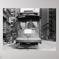 Brooklyn Bridge Spårvagn, 1915. Vintage foto