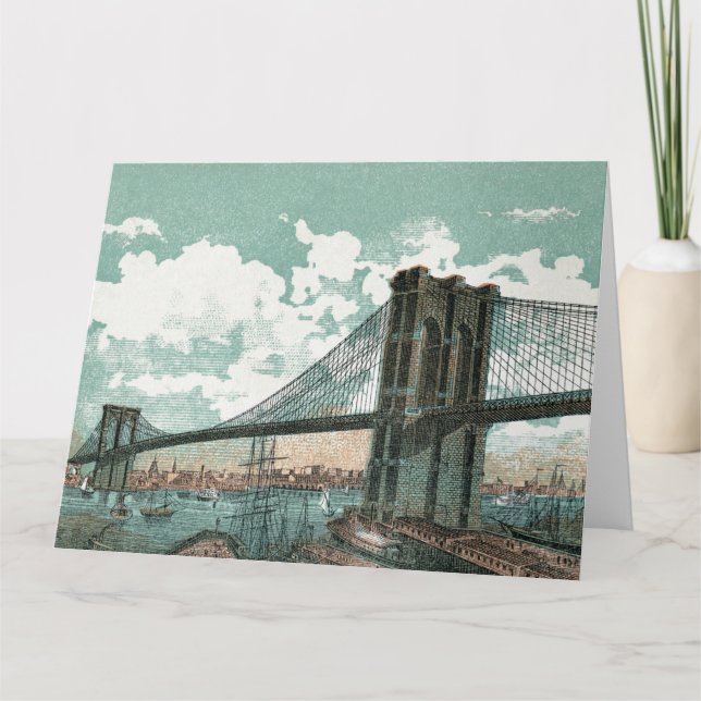 Brooklyn Bridge Stor Välkomstkort Kort (Framsida)