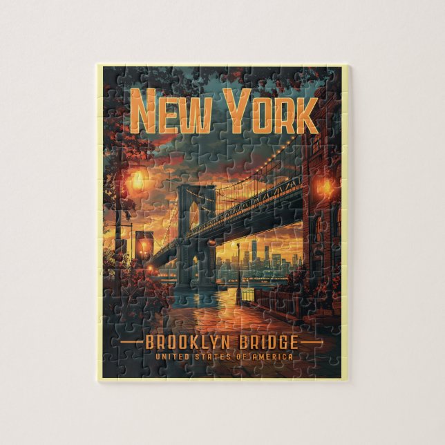 Brooklyn Bridge Sunrise - A Stunning Travel Pussel (Vertikal)