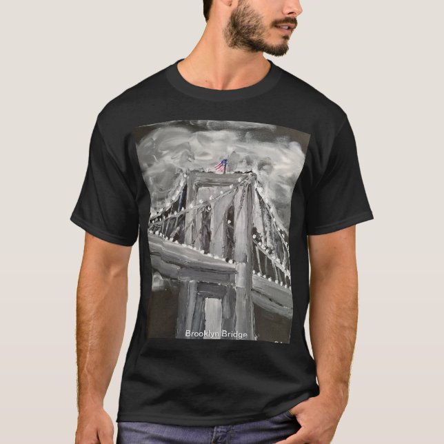 Brooklyn Bridge, svartvit T Shirt (Framsida)