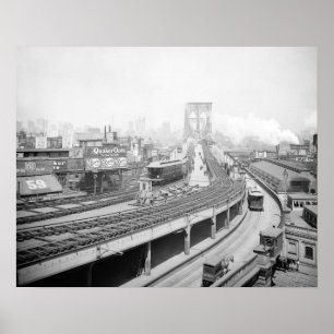 Brooklyn Bridge-terminalen, 1903. Vintagefoto Poster