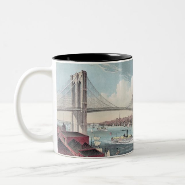 Brooklyn bridge Två-Tonad mugg (Vänster)