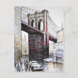 Brooklyn Bridge, USA vykort
