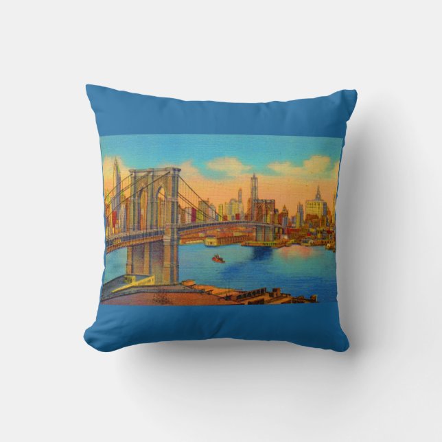 Brooklyn Bridge-utskrift Kudde (Framsida)