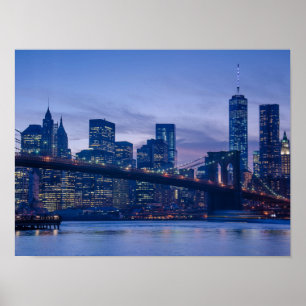 Brooklyn Bridge vid skymning Poster
