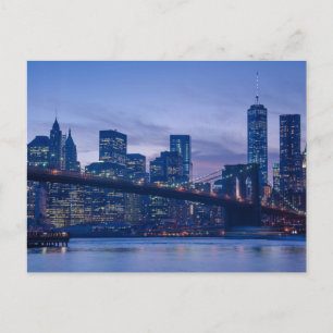 Brooklyn Bridge vid skymning Vykort