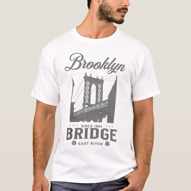 Brooklyn Bridge Vintage NYC T-Shirt (Framsida)