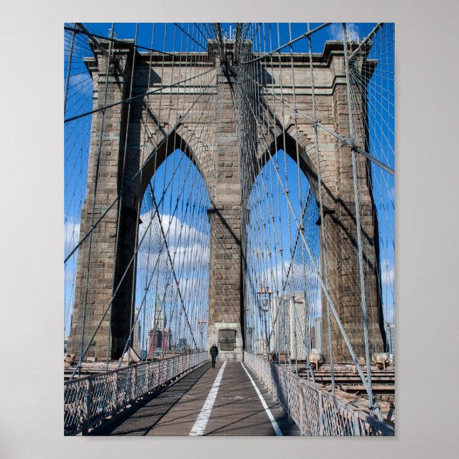 Brooklyn Bridge Walking Väg Poster (Framsidan)