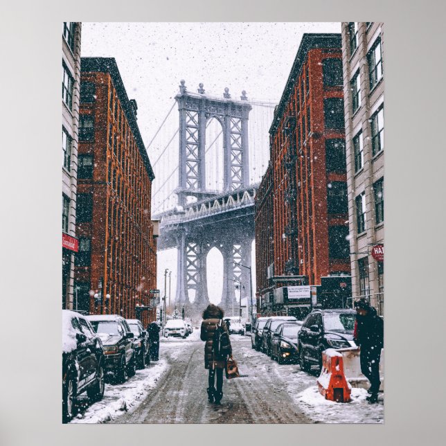 Brooklyn Broar, New York i Snö Poster (Framsidan)