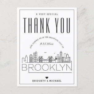 Brooklyn Bröllop Tack för att du kom! vykort