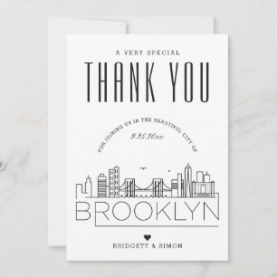 Brooklyn Bröllop Tack + Fotokort Kort