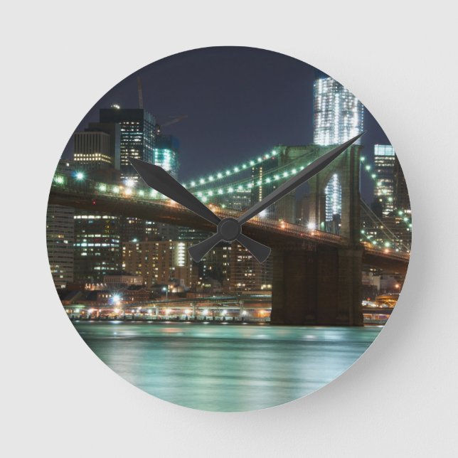 Brooklyn-bron - Färg Rund Klocka (Framsida)
