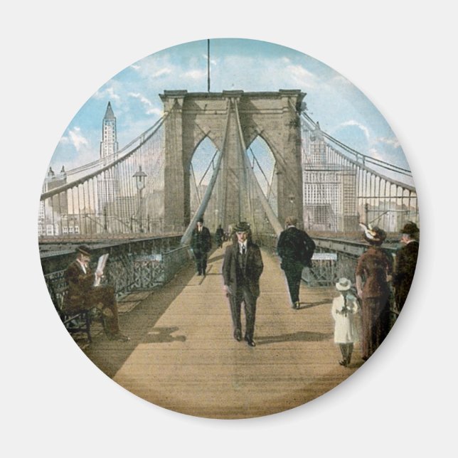 Brooklyn-bryggan, strandpromenad, New York City Magnet (Framsidan)