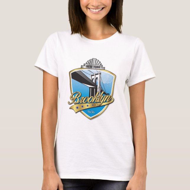 Brooklyn Design Guld T Shirt (Framsida)