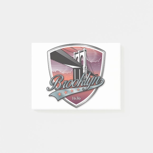 Brooklyn Design Silver Metallic Post-it Block (Framsida)