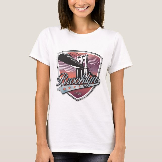 Brooklyn Design Silver T Shirt (Framsida)