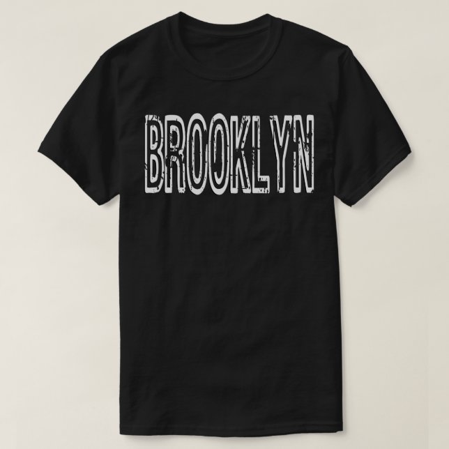 Brooklyn Distressed Letters Pullover  T Shirt (Design framsida)