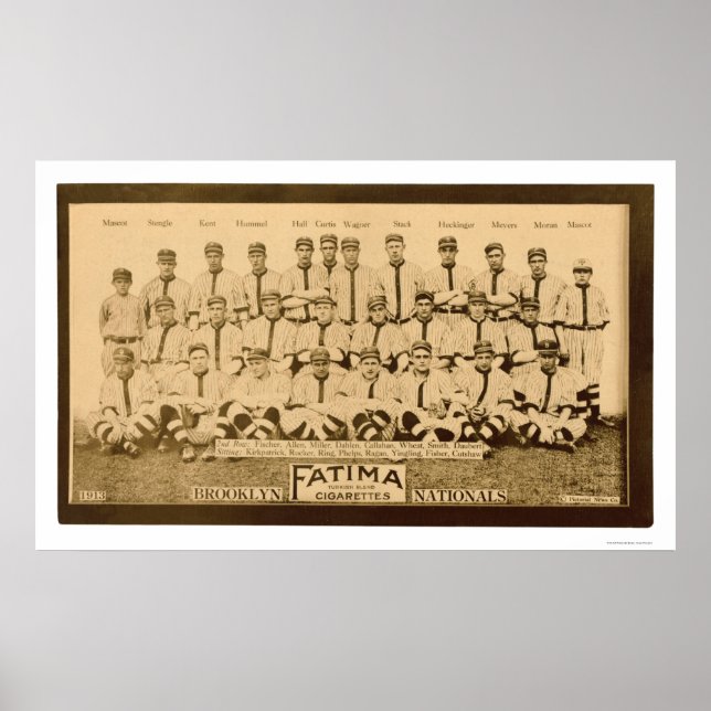 Brooklyn Dodgers Baseball 1913 Poster (Framsidan)