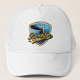 Brooklyn Elegant Guld Swoosh Logodesign Keps