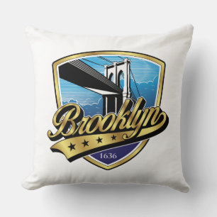 Brooklyn Elegant Guld Swoosh Logodesign Kudde