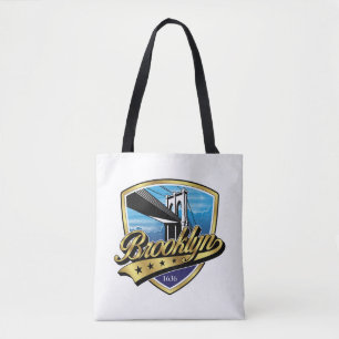 Brooklyn Elegant Guld Swoosh Logodesign Tygkasse
