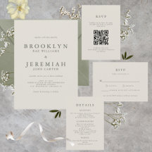 BROOKLYN Elegant Modern bröllopsinbjudan