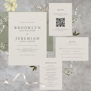 BROOKLYN Elegant Modern bröllopsinbjudan Inbjudningar