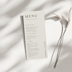 BROOKLYN Elegant Serif Bröllop Dinner Menu Meny