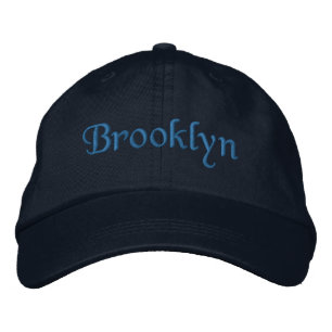 Brooklyn Embroized Baseball Cap / Hat Blue Broderad Keps