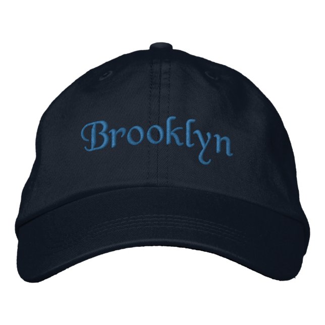 Brooklyn Embroized Baseball Cap / Hat Blue Broderad Keps (Framsida)
