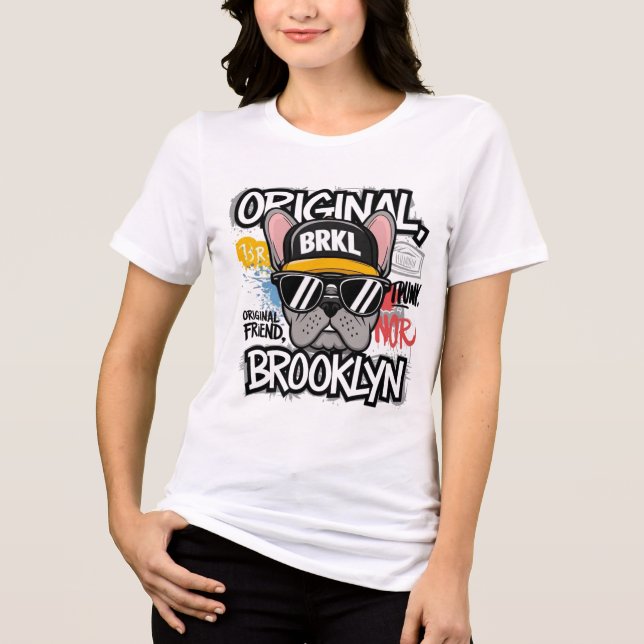 Brooklyn Fransk Bulldog T Shirt (Framsida)
