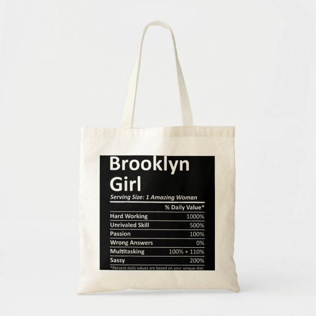 BROOKLYN GIRL NY YORK Funny City Roots US Tygkasse (Framsidan)