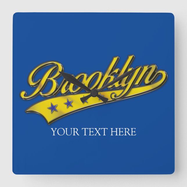 Brooklyn Gold Swoosh Design Mall Klocka (Framsida)