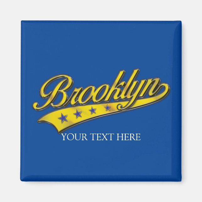Brooklyn Guld-svosh-designmall Magnet (Framsidan)