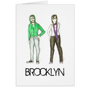 Brooklyn Hipster New York City NYC Hipsters Card Hälsningskort