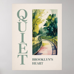 Brooklyn hjärta i solnedgångs grönområde poster