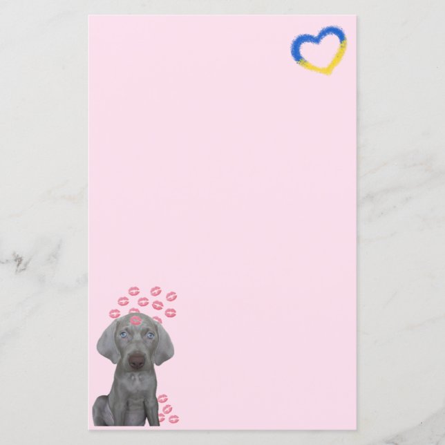 Brooklyn Hund Kisses 5,5 x 8,5-stationeri (Framsida)