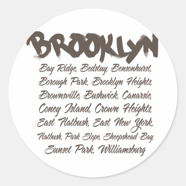 Brooklyn Huvor Runt Klistermärke (Framsida)