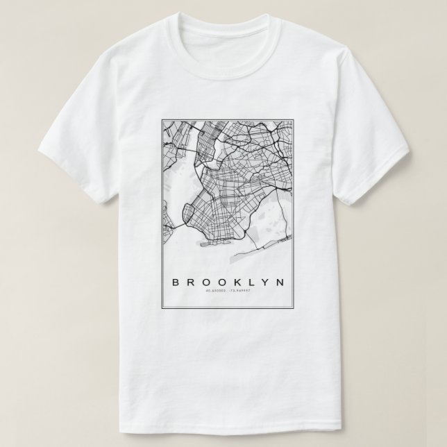 Brooklyn Illustration Karta T Shirt (Design framsida)