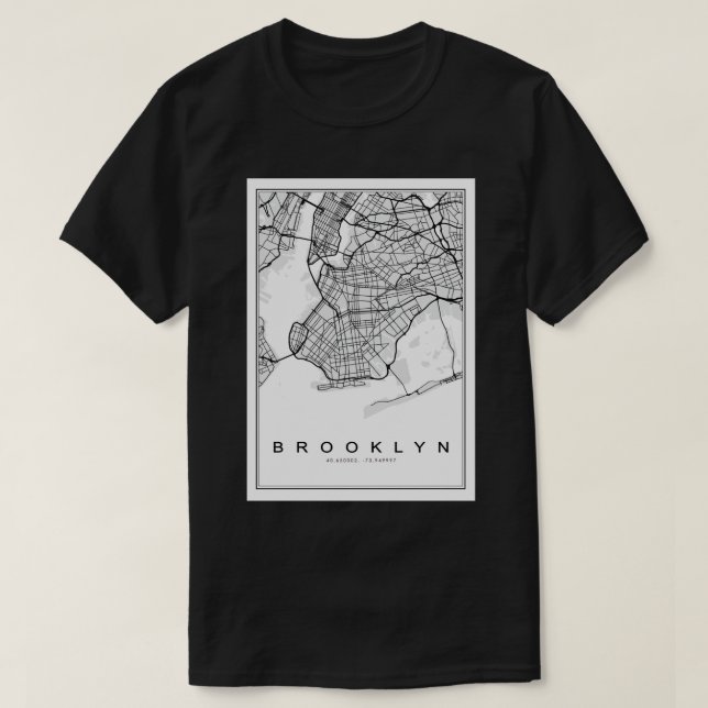 Brooklyn Illustration Karta T Shirt (Design framsida)