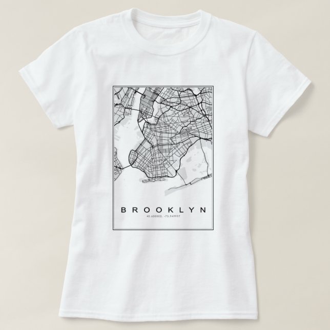 Brooklyn Illustration Karta T Shirt (Design framsida)