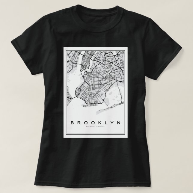 Brooklyn Illustration Karta T Shirt (Design framsida)